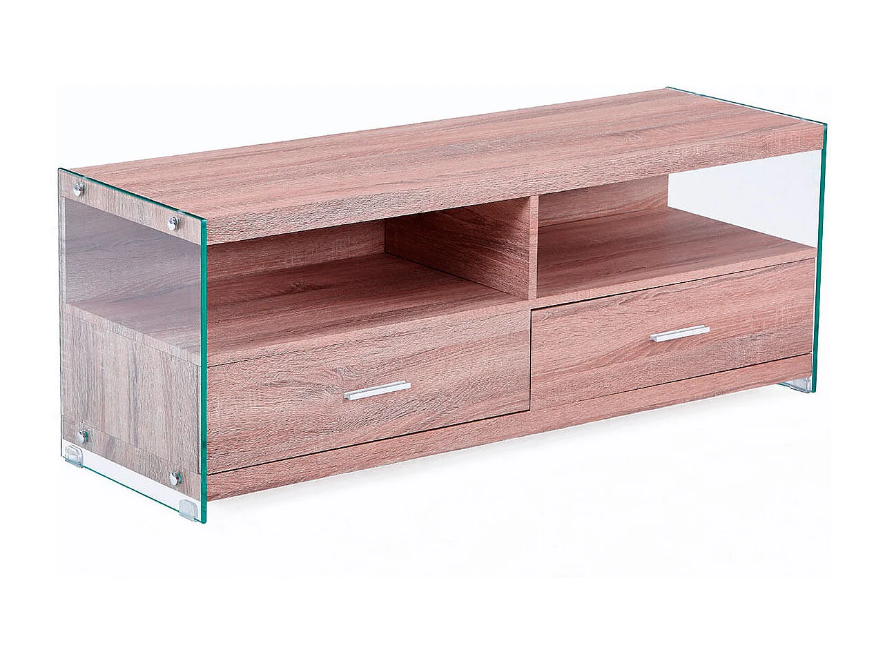 Mueble bajo de TV Evan 2 módulos + 2 cajones madera 44x121x39 cm Adec