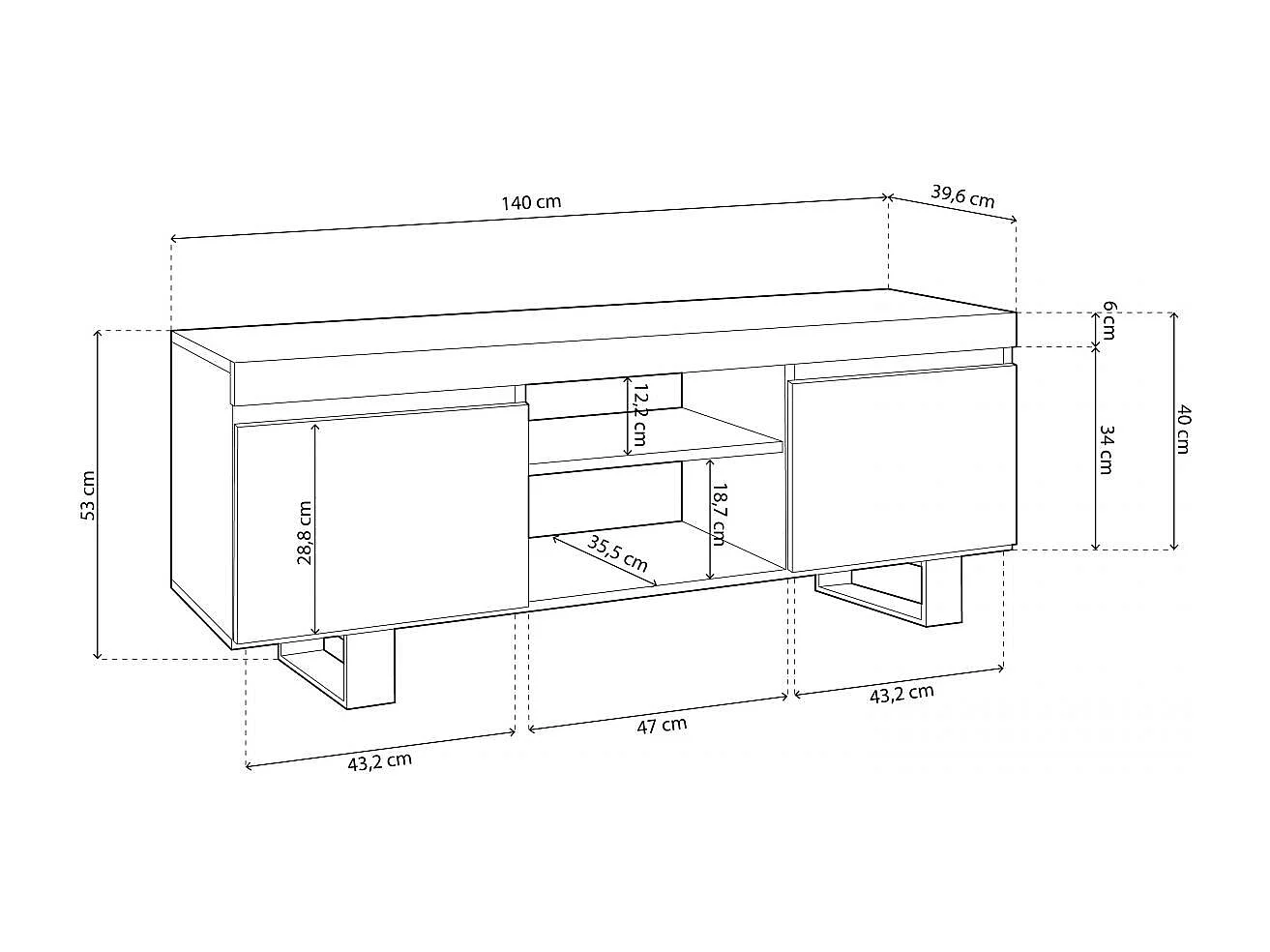 Mueble TV Ebos UP 140 Roble Nude - Ceniza