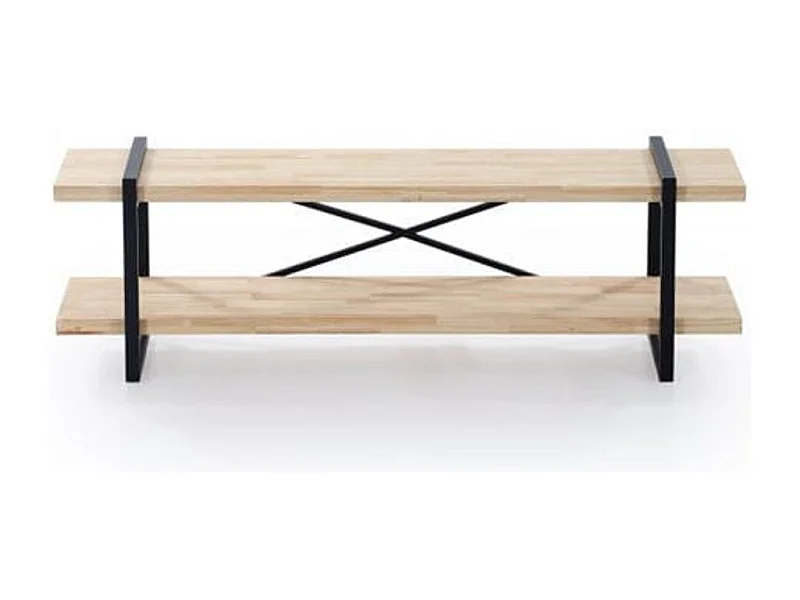 Mueble TV Plank roble Nordish/negro 46x36x150 cm Adec