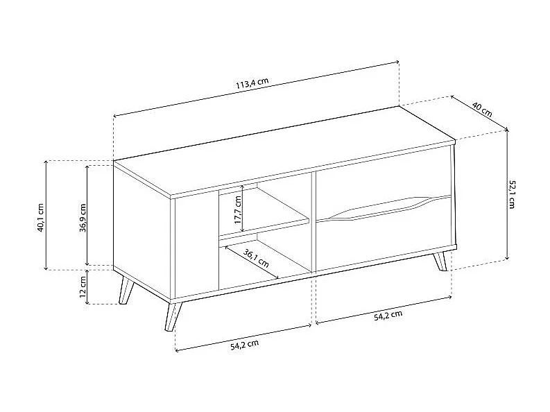 Mueble TV Lizz 110 Grayish - Antracita