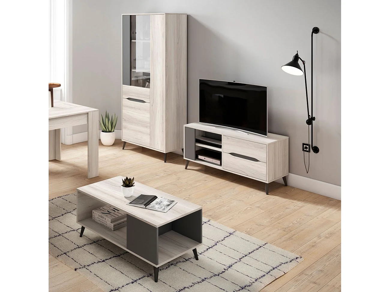 Mueble TV Lizz 110 Grayish - Antracita