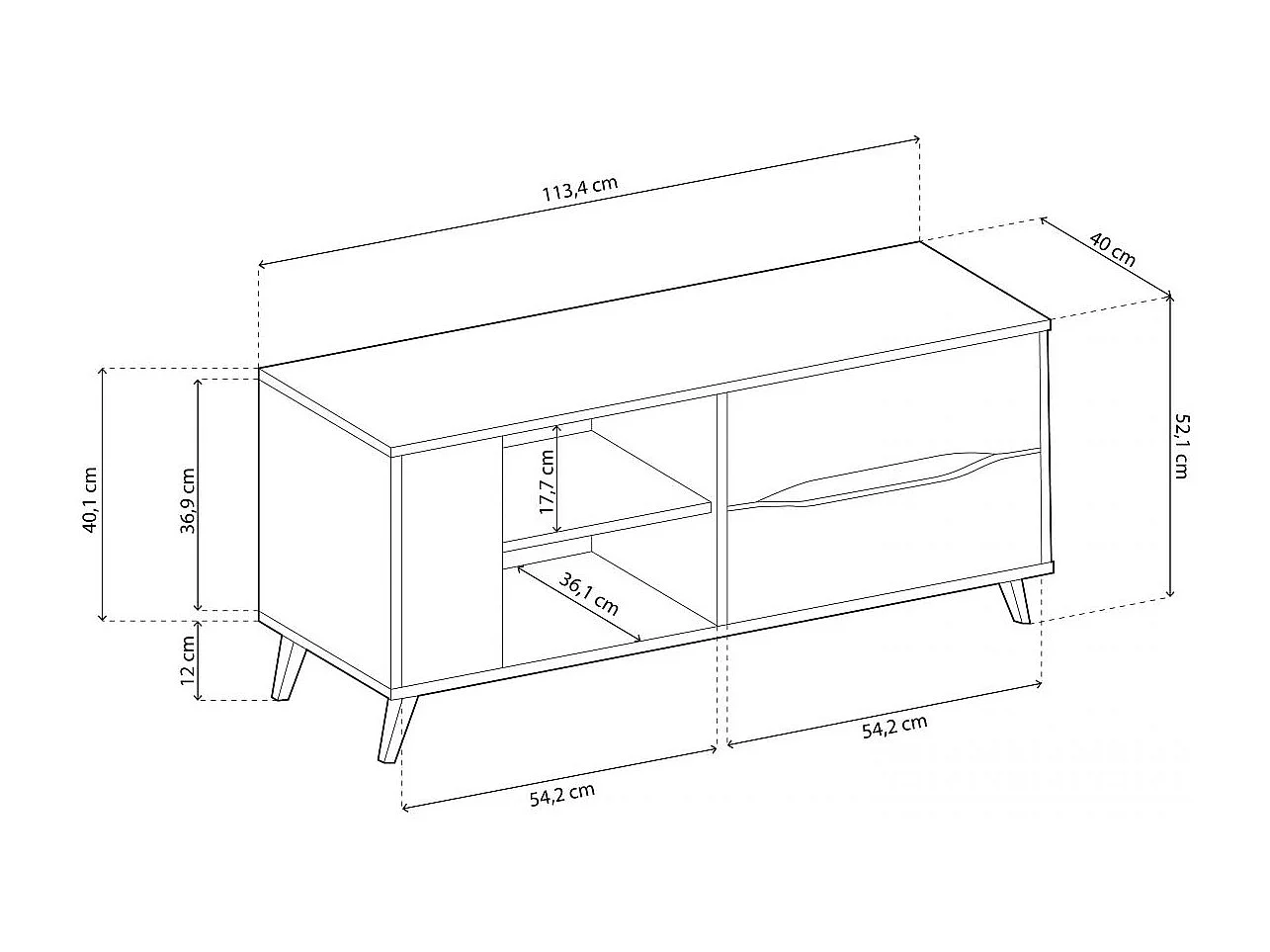 Mueble TV Lizz 110 Grayish - Antracita