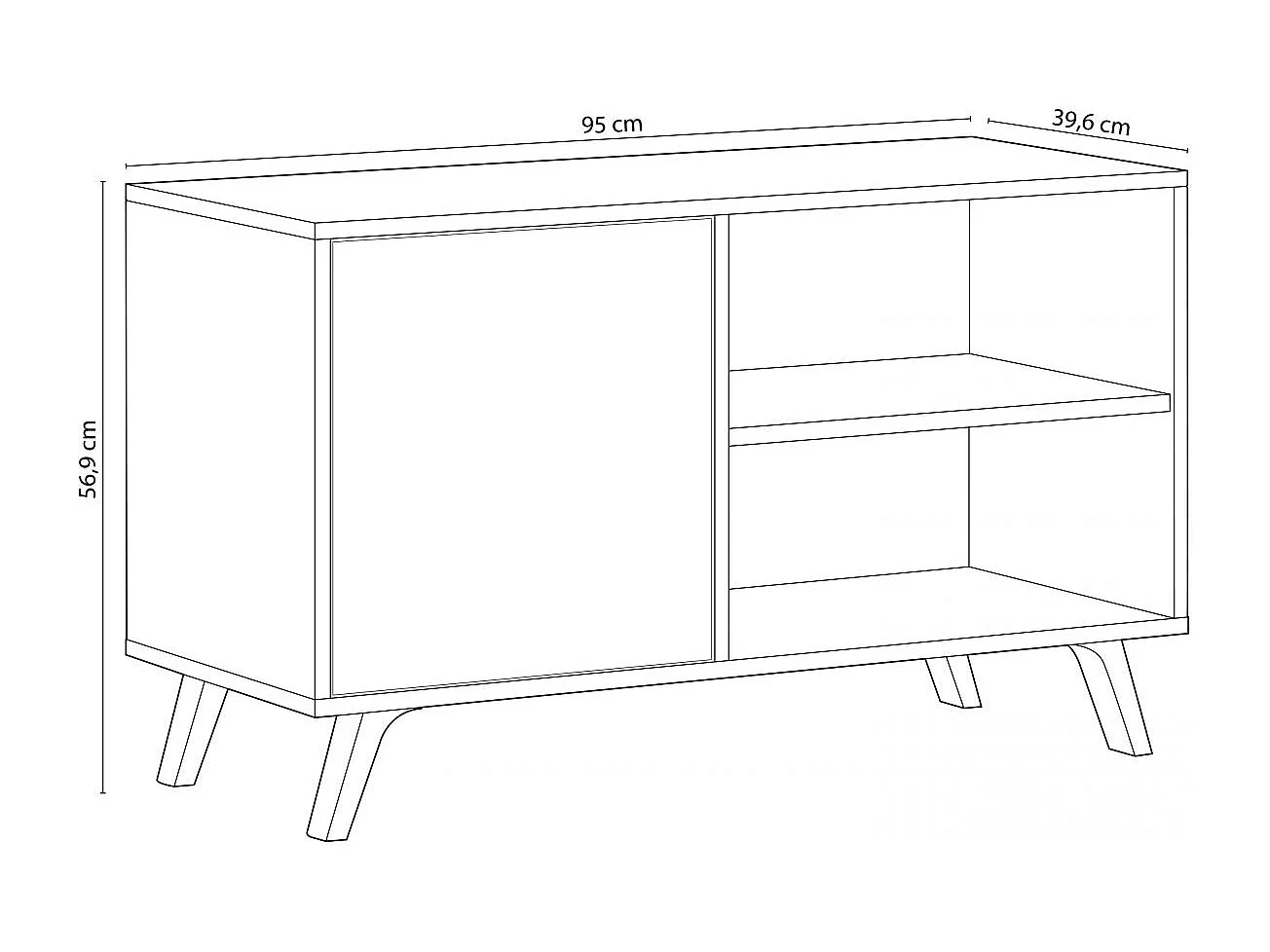 Mueble TV Wind 100 Gris cemento - Blanco mate
