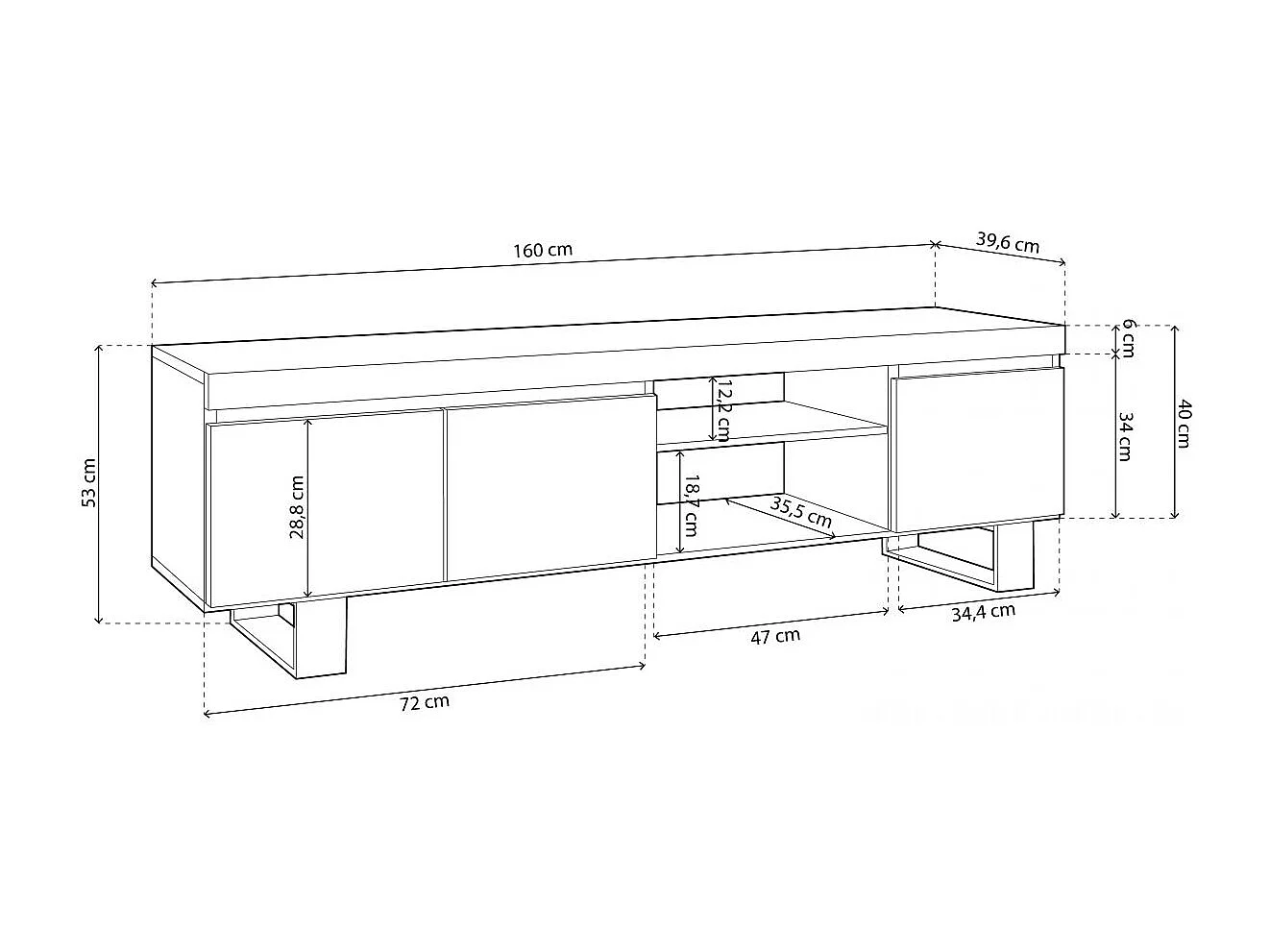 Mueble TV Ebos UP 160 Roble Nude - Ceniza