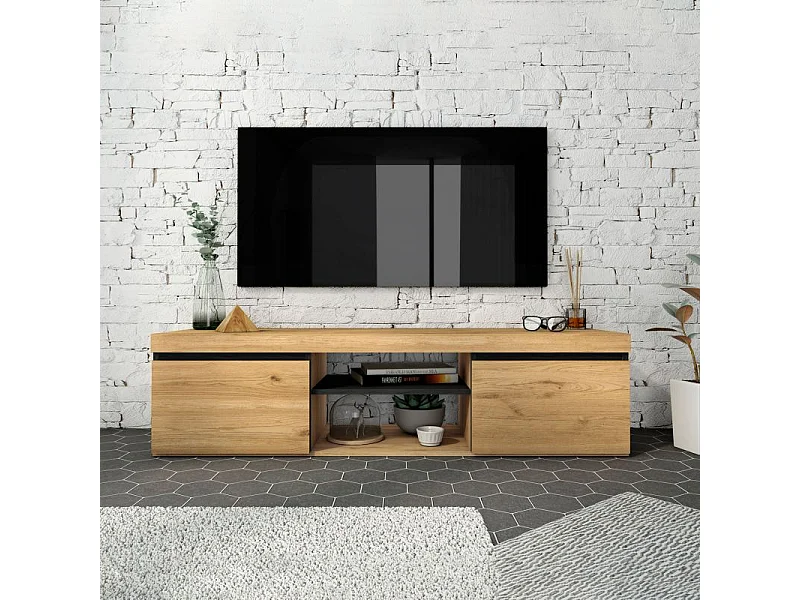 Mueble TV Ebos 140 Roble Nude - Ceniza