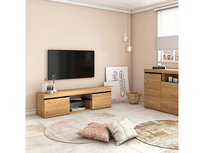 Mueble TV Ebos 140 Roble Nude - Ceniza