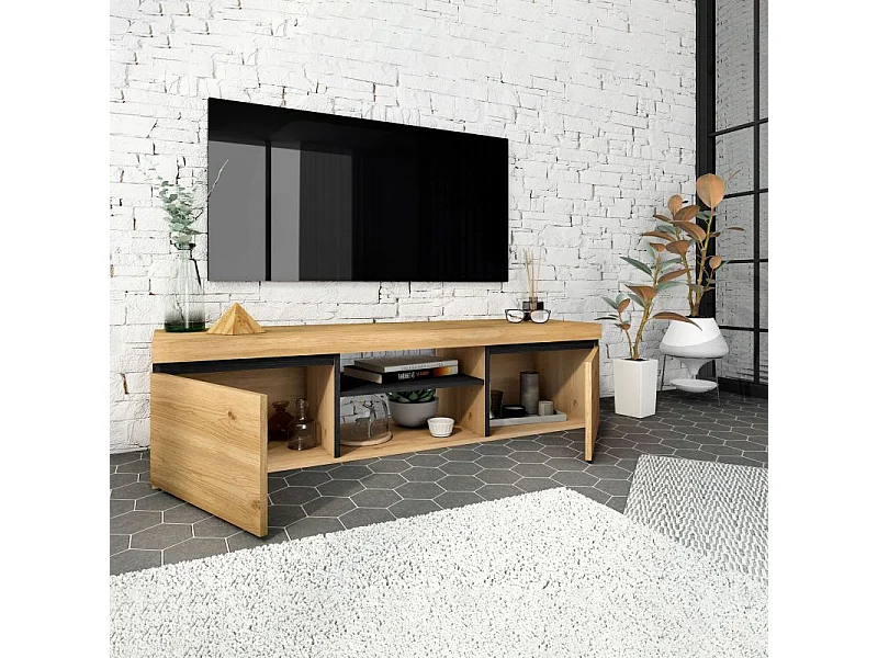 Mueble TV Ebos 140 Roble Nude - Ceniza