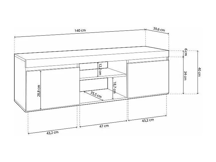 Mueble TV Ebos 140 Roble Nude - Ceniza