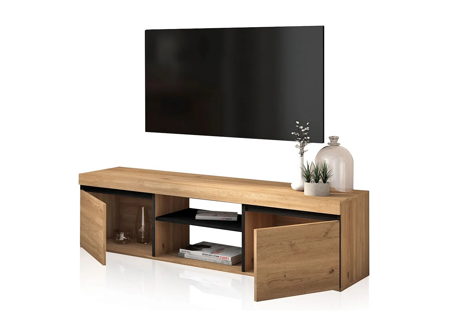 Mueble TV Ebos 140 Roble Nude - Ceniza