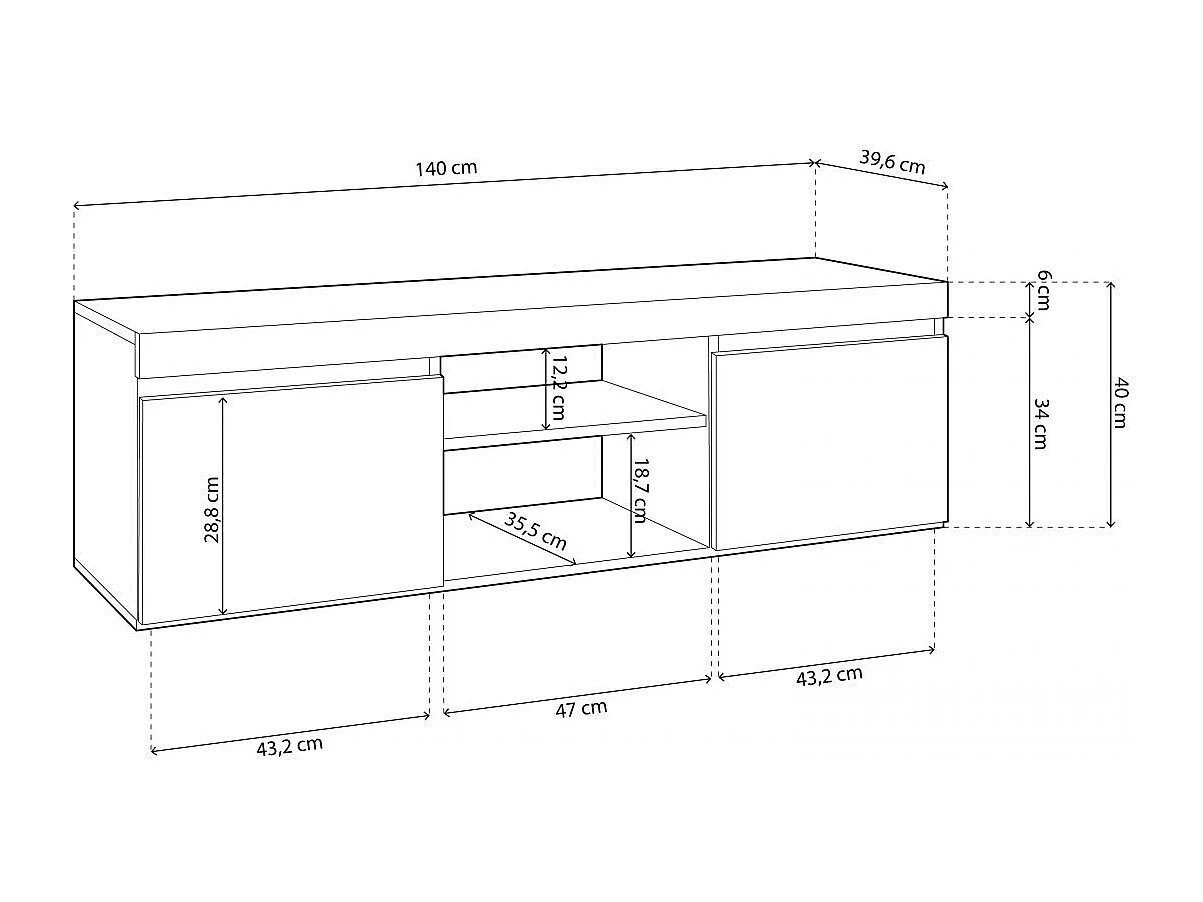 Mueble TV Ebos 140 Roble Nude - Ceniza