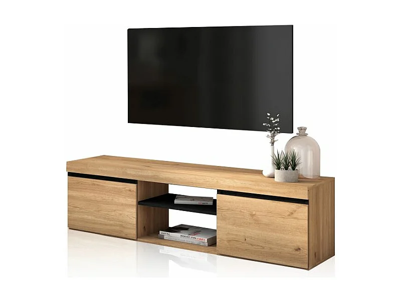 Mueble TV Ebos 140 Roble Nude - Ceniza