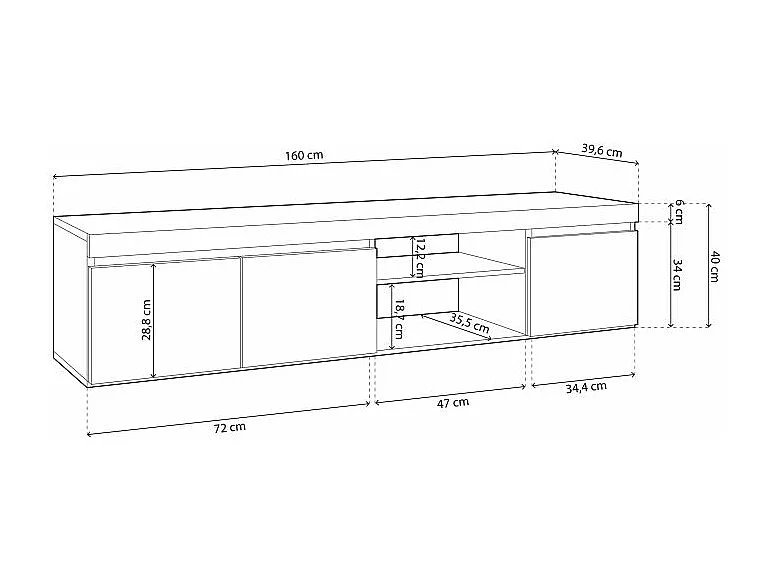 Mueble TV Ebos 160 Roble Nude - Ceniza