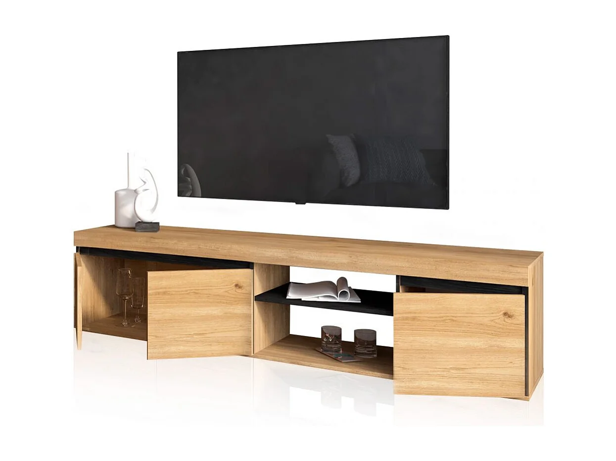 Mueble TV Ebos 160 Roble Nude - Ceniza