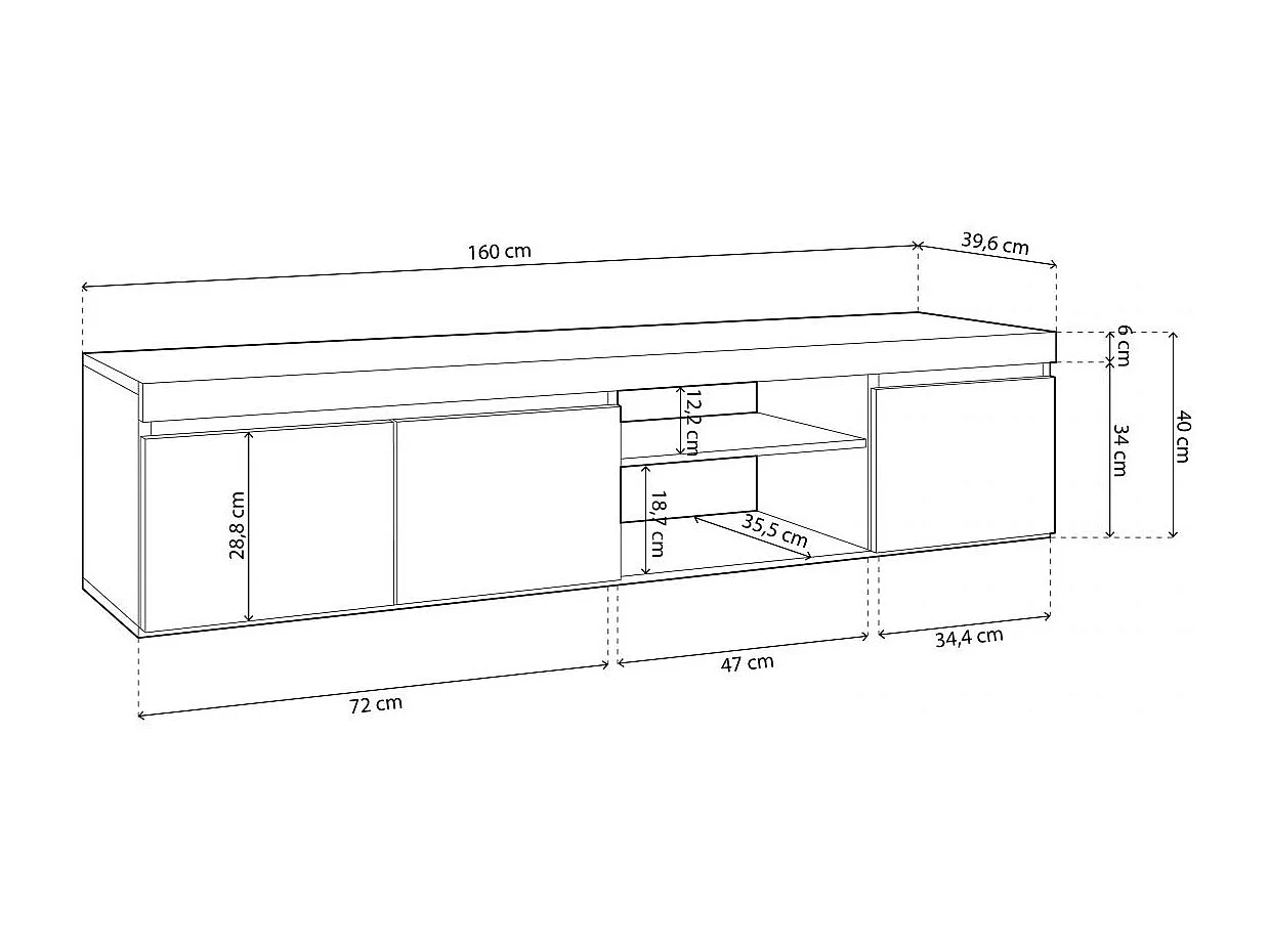 Mueble TV Ebos 160 Roble Nude - Ceniza