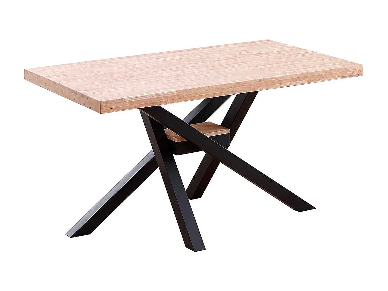 Mesa de comedor Xena patas cruzadas forma rectangular roble Nordish/negro 76x140x80 cm Adec