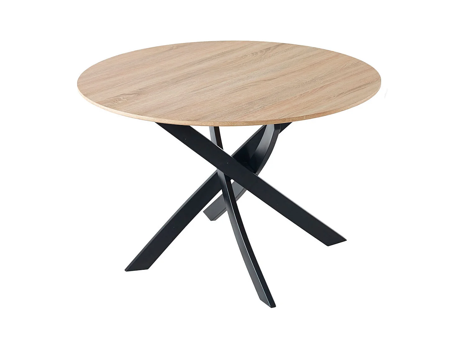Mesa de comedor Zen forma circular roble/negro Ø100x75 cm Adec