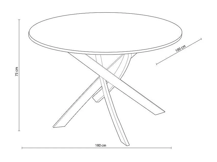 Mesa de comedor Zen forma circular roble/negro Ø100x75 cm Adec