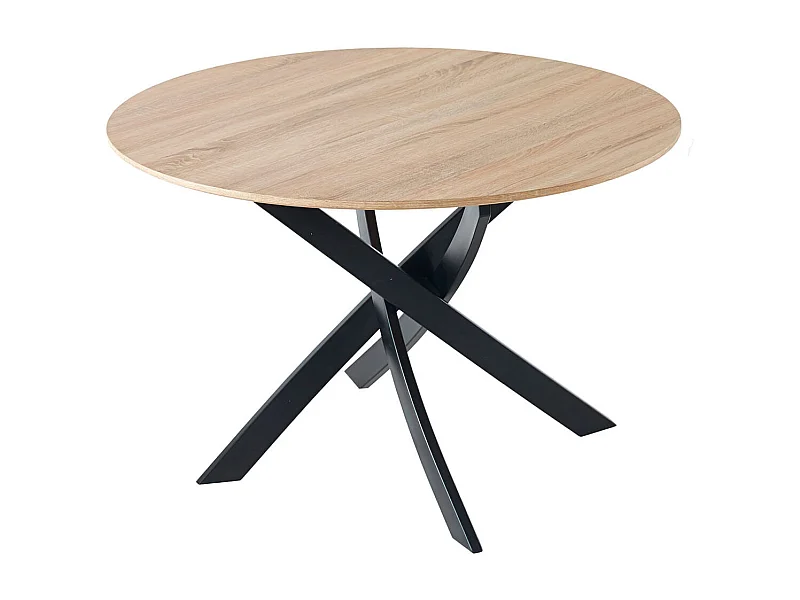 Mesa de comedor Zen forma circular roble/negro Ø100x75 cm Adec