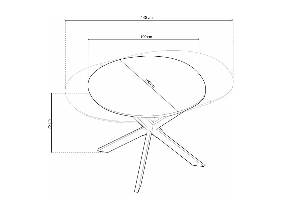Mesa redonda extensible Onix Negro