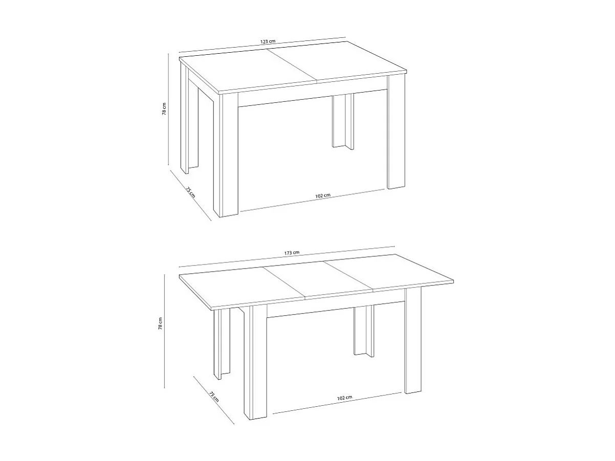 Mesa de jantar extensível Kendra 123 Artik White (Branco mate)
