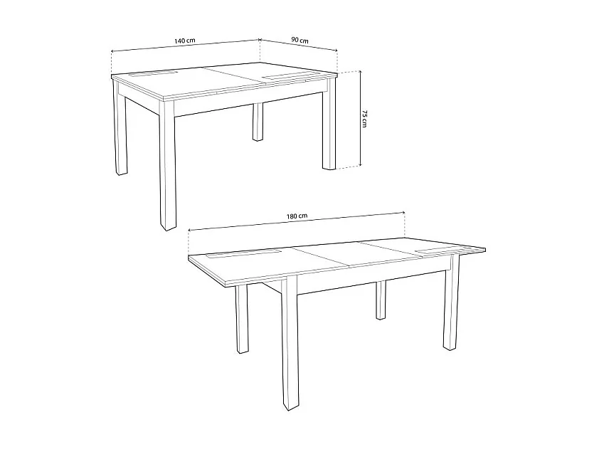 Mesa de comedor extensible Nuka Blanco