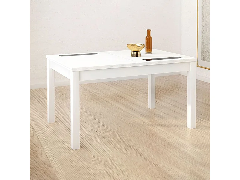 Mesa de comedor extensible Nuka Blanco