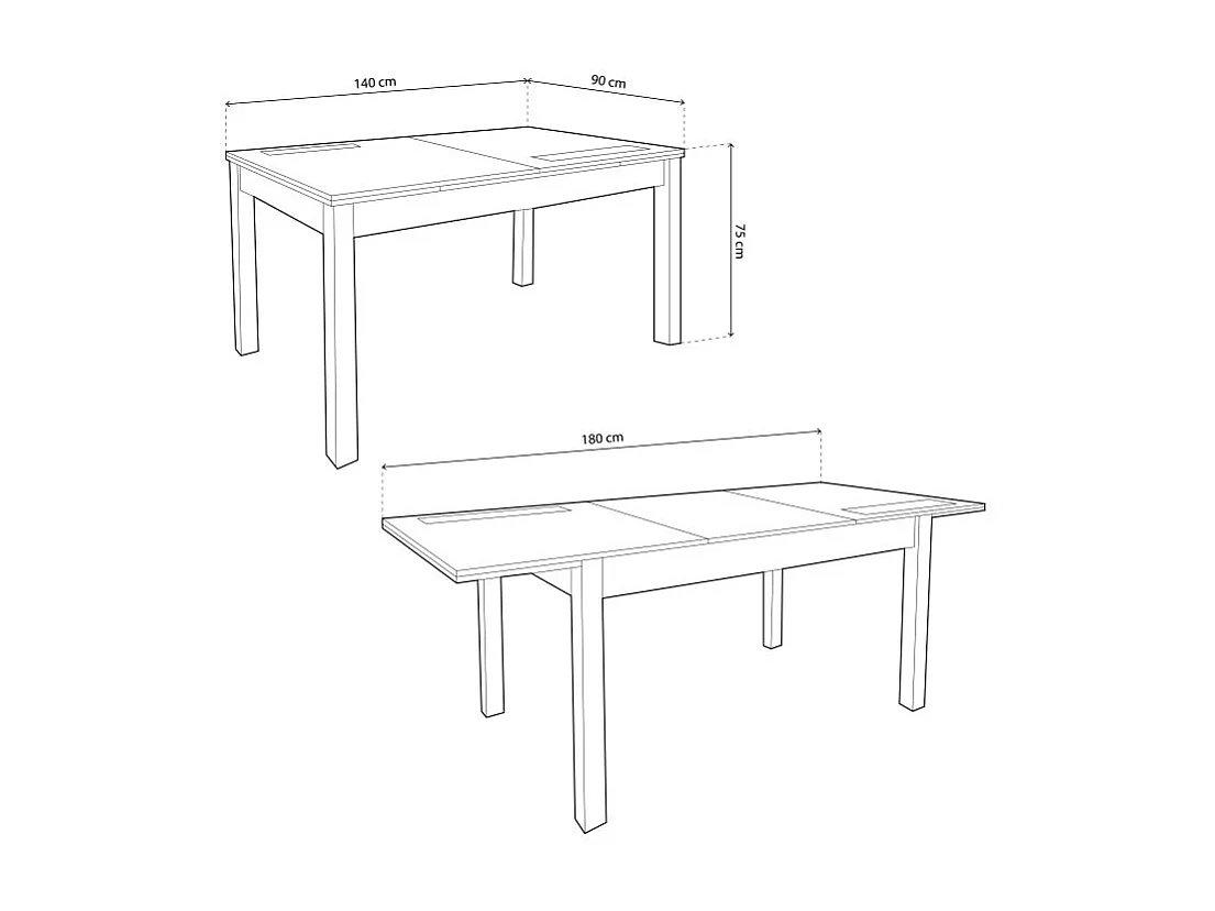 Mesa de jantar extensível Nuka