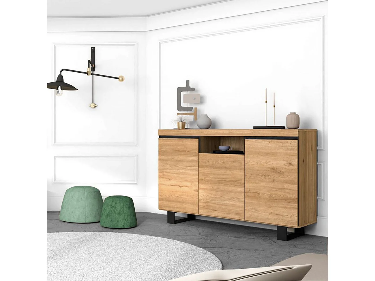 Aparador Ebos UP 140 Roble Nude - Ceniza