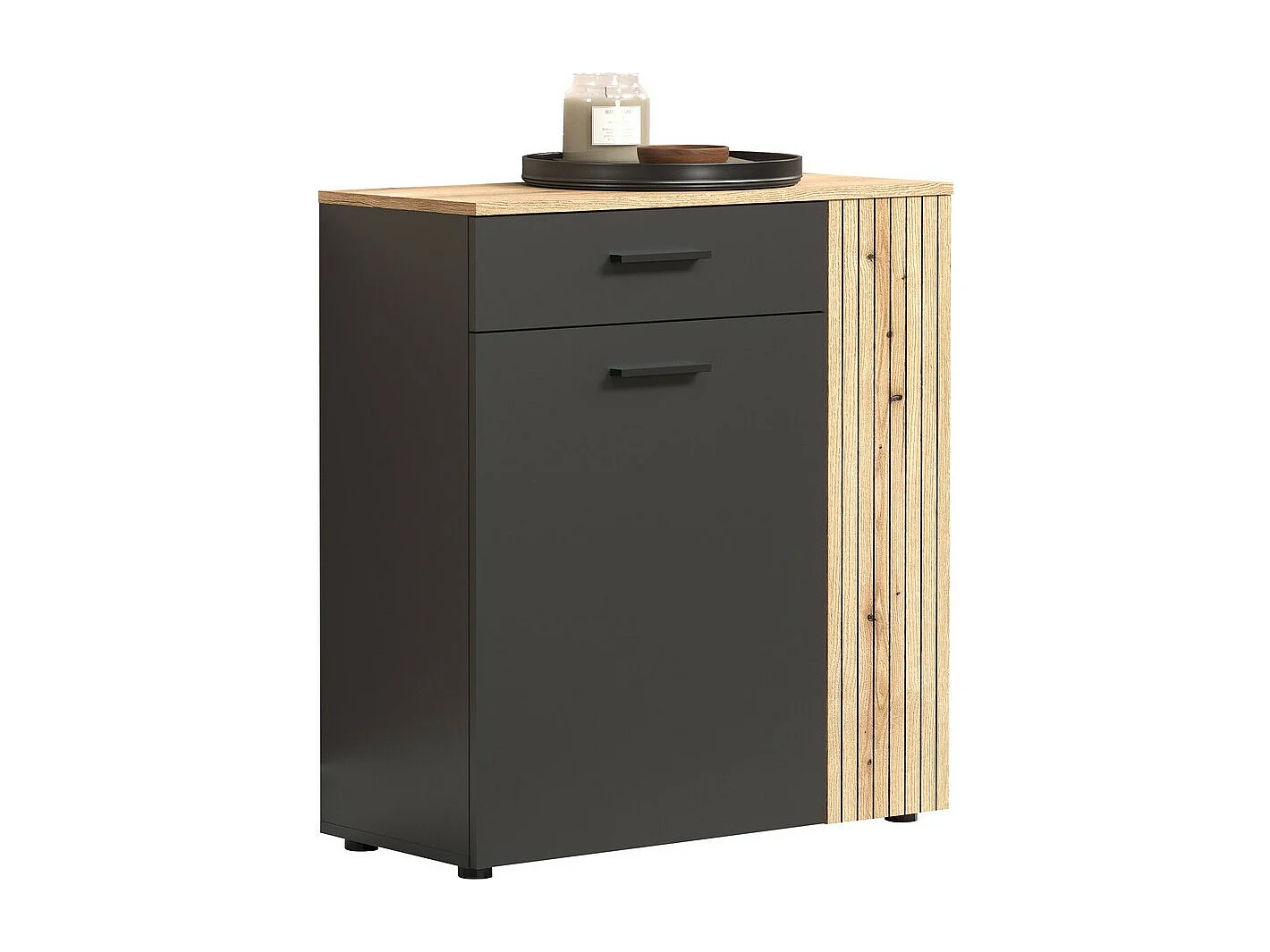 Dressoir Esteban, Antraciet, 80x88x36 cm, EPIKASA