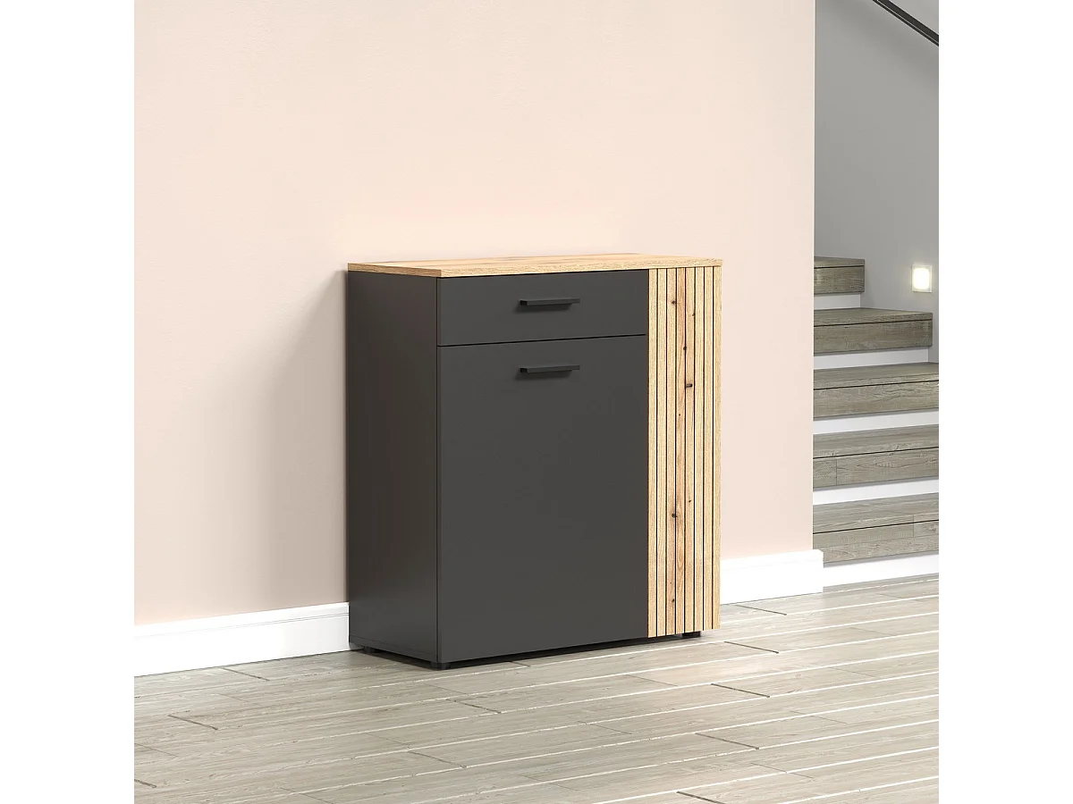 Dressoir Esteban, Antraciet, 80x88x36 cm, EPIKASA