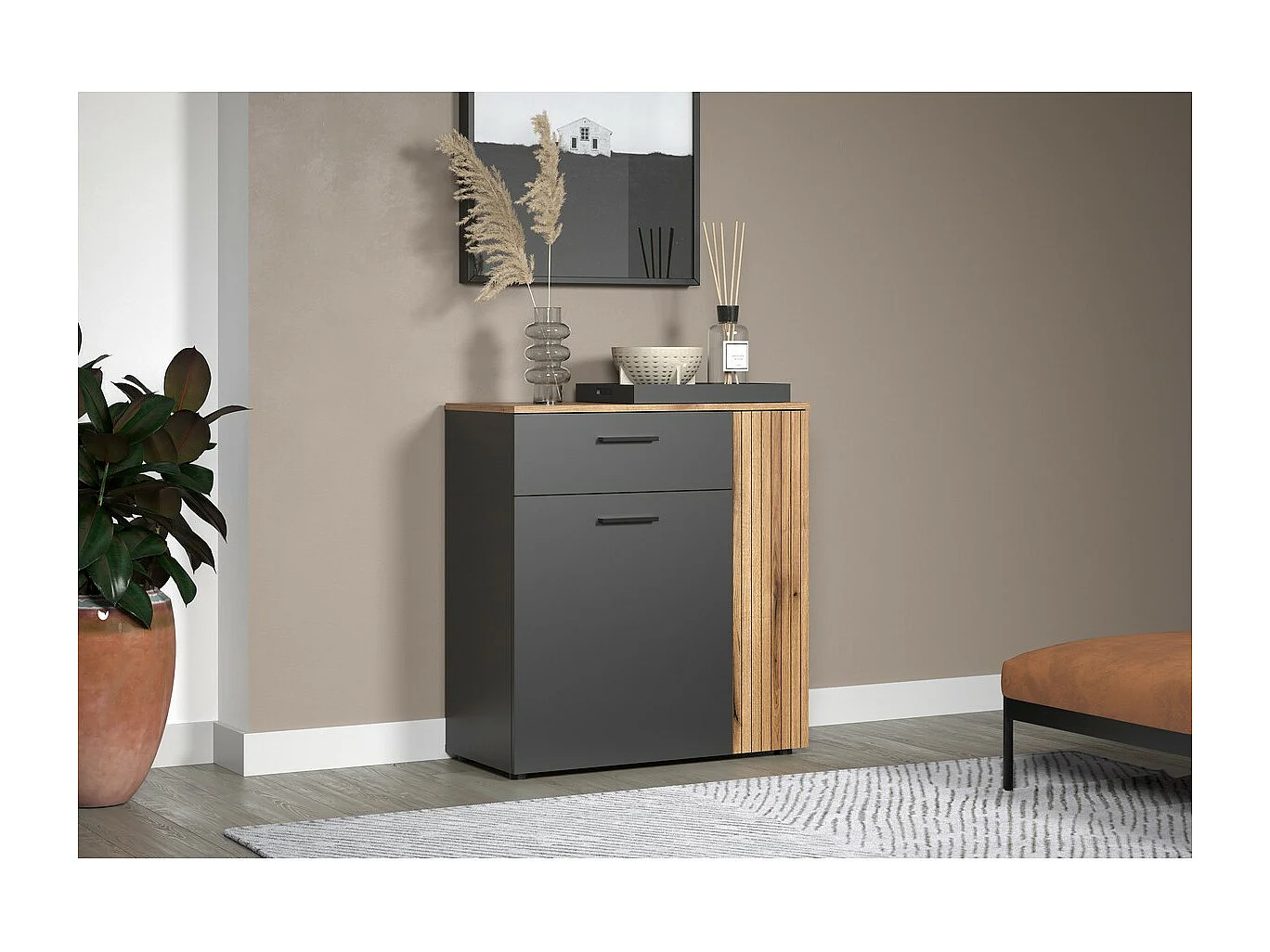 Buffet Esteban, Anthracite, 80x86x38 cm, Seven Design