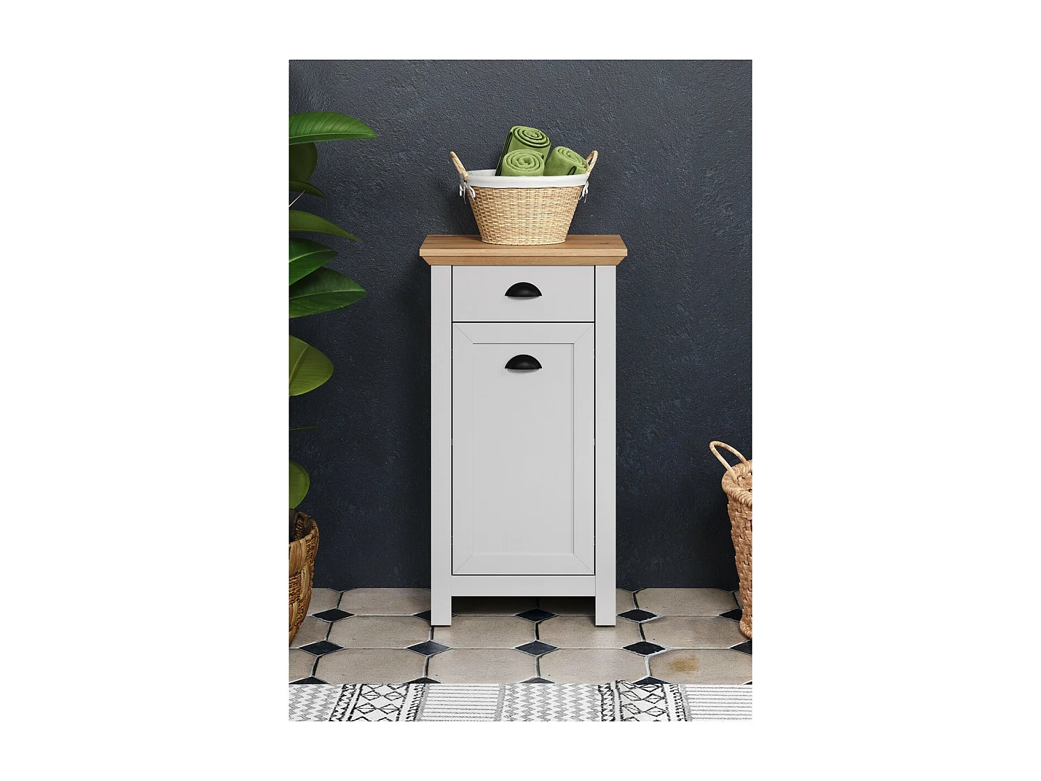 Armoire à Usages Multiples Landside, Blanc, 46x84x33 cm, Seven Design