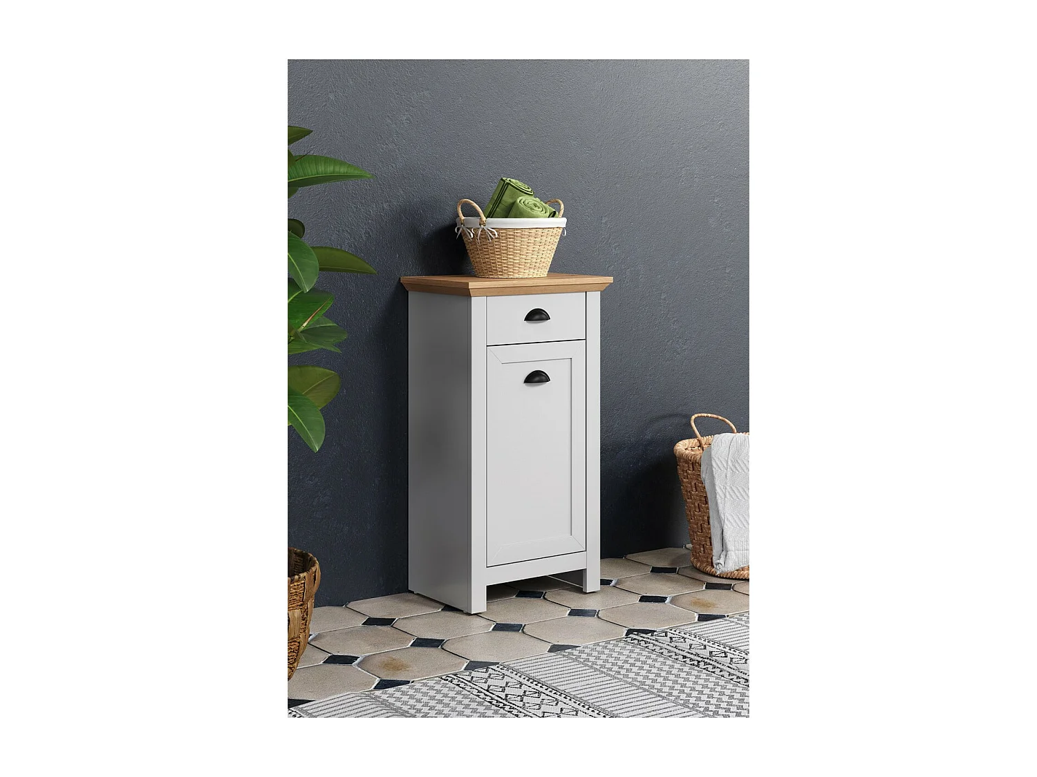 Armoire à Usages Multiples Landside, Blanc, 46x84x33 cm, Seven Design