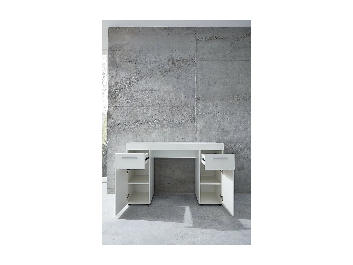 Bureau Moderne Amanda, Blanc, 120x76x41 cm, Seven Design