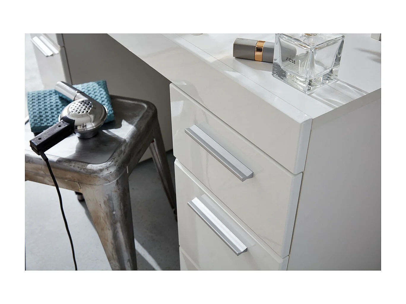 Bureau Moderne Amanda, Blanc, 120x76x41 cm, Seven Design