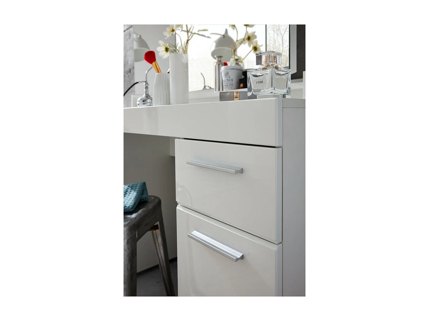 Bureau Moderne Amanda, Blanc, 120x76x41 cm, Seven Design
