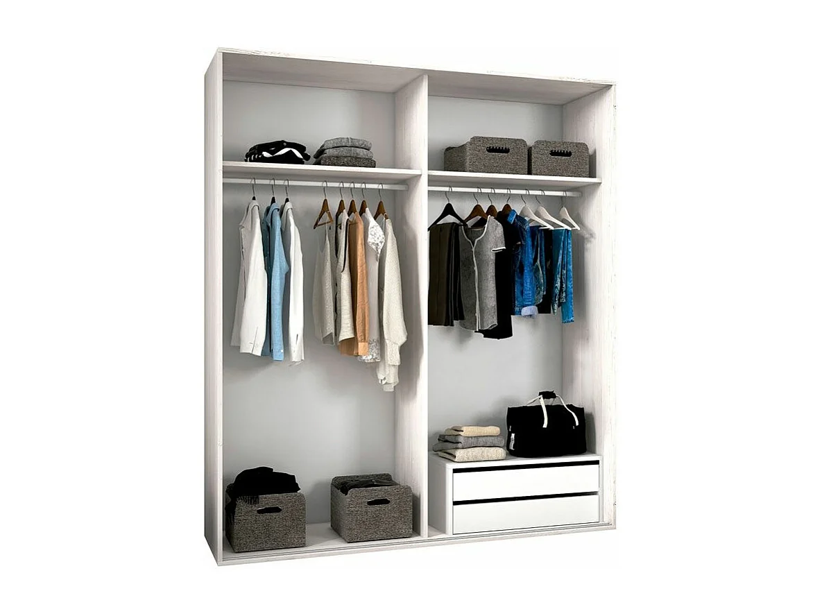 Armario 2 puertas correderas Uniq 180 Andersen Pino - Gris