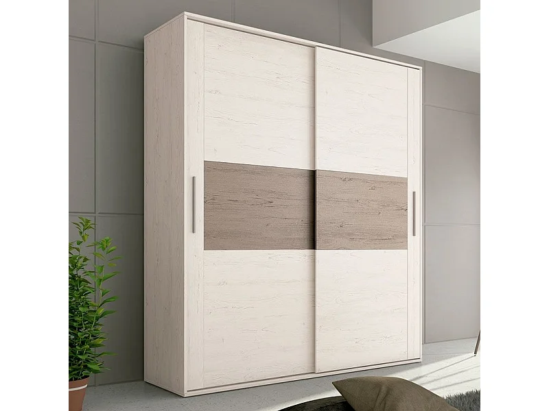 Armario 2 puertas correderas Uniq 180 Andersen Pino - Gris