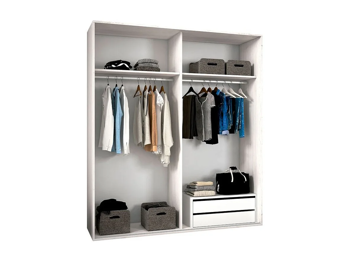 Armario 2 puertas correderas Uniq 180 Andersen Pino - Gris