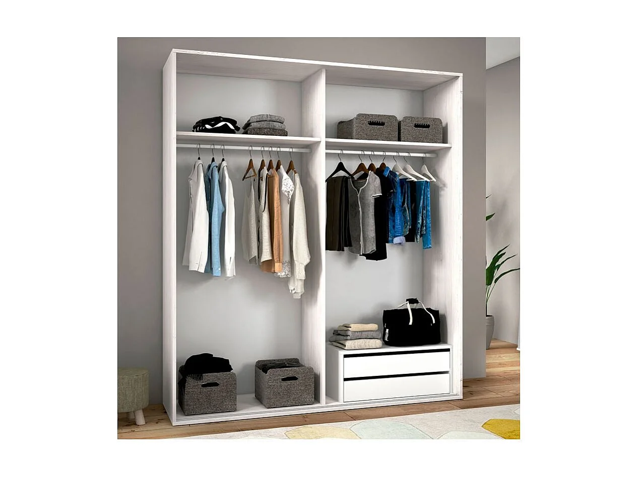 Armario 2 puertas correderas Uniq 180 Andersen Pino - Gris