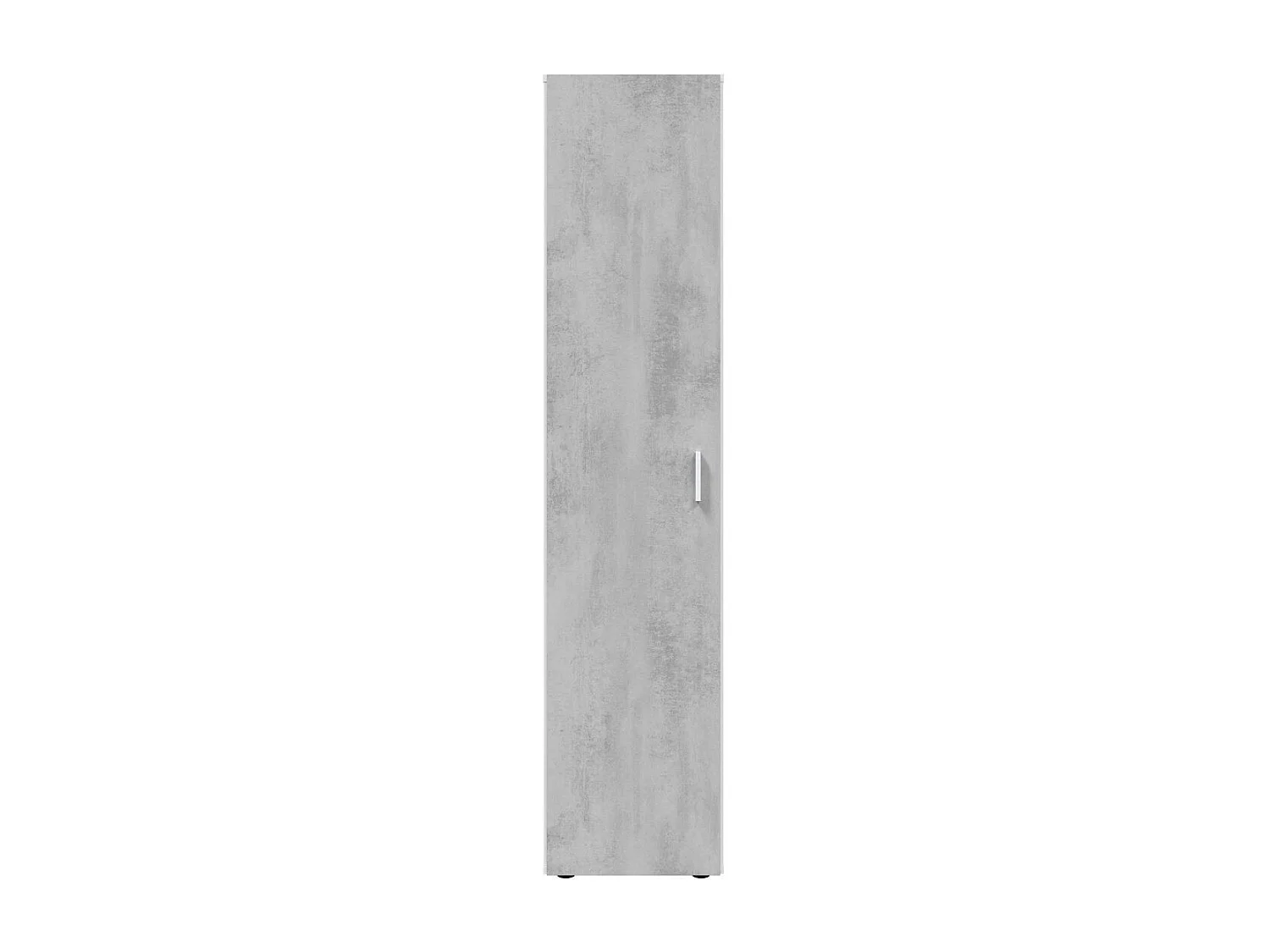 Armario multiusos 1 puerta, 3 estantes, blanco Artik/gris cemento, 182x41x37 cm