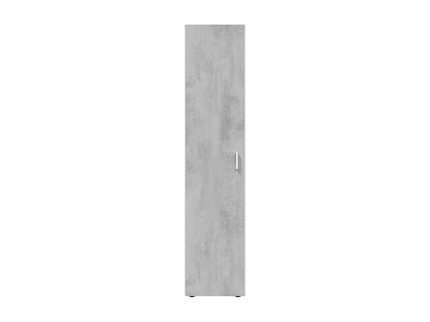 Armario multiusos 1 puerta, 3 estantes, blanco Artik/gris cemento, 182x41x37 cm