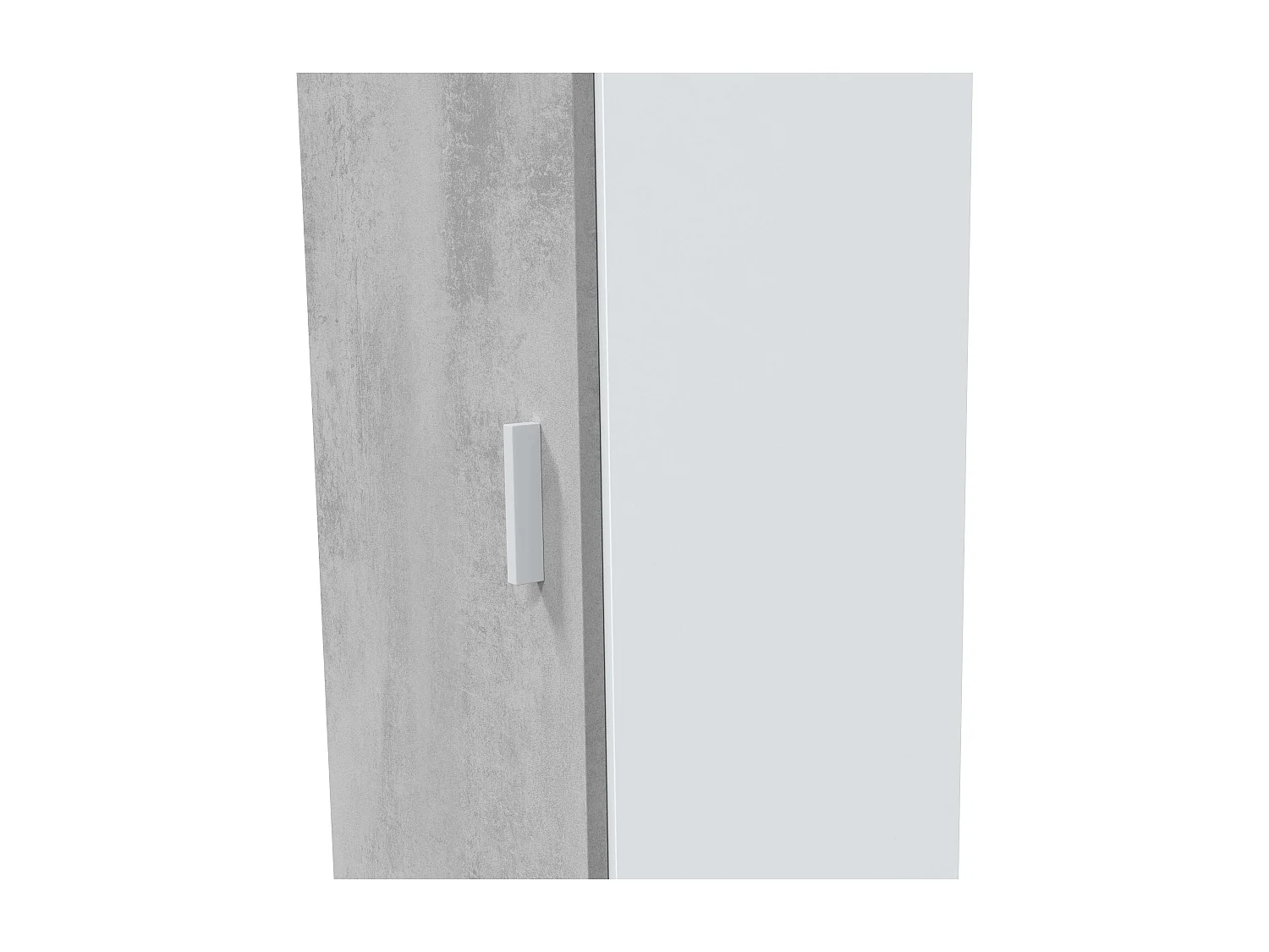 Armario multiusos 1 puerta, 3 estantes, blanco Artik/gris cemento, 182x41x37 cm