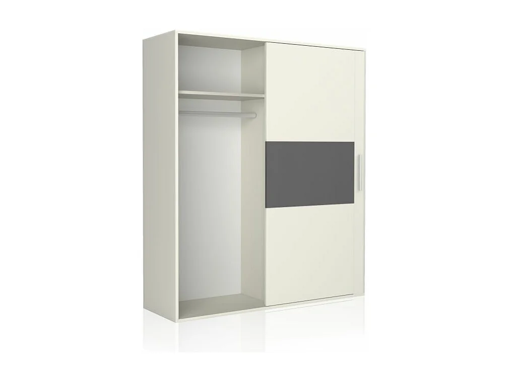 Armario 2 puertas correderas Uniq 180 Blanco - Grafito