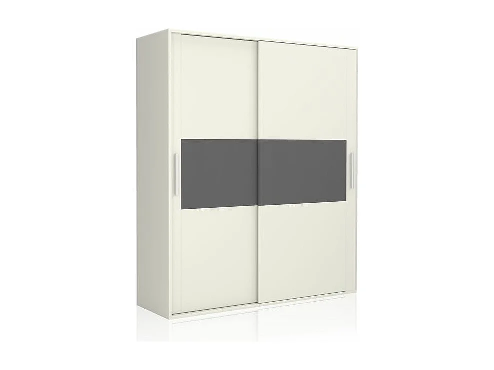 Armario 2 puertas correderas Uniq 180 Blanco - Grafito