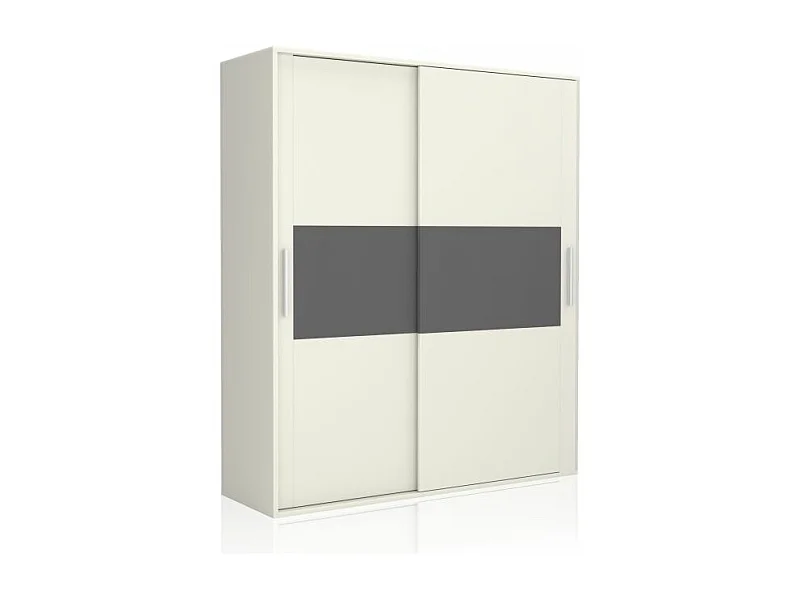 Armario 2 puertas correderas Uniq 180 Blanco - Grafito