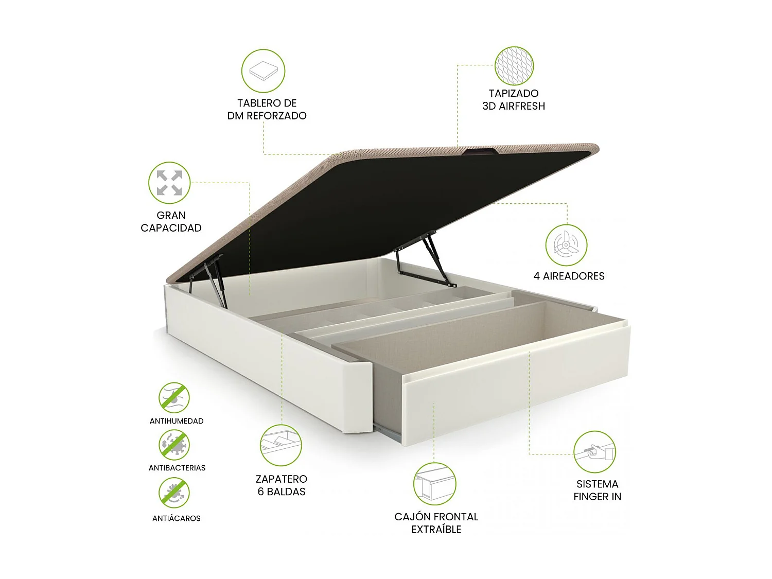 Sommier rebatível luxo S-Max 3D