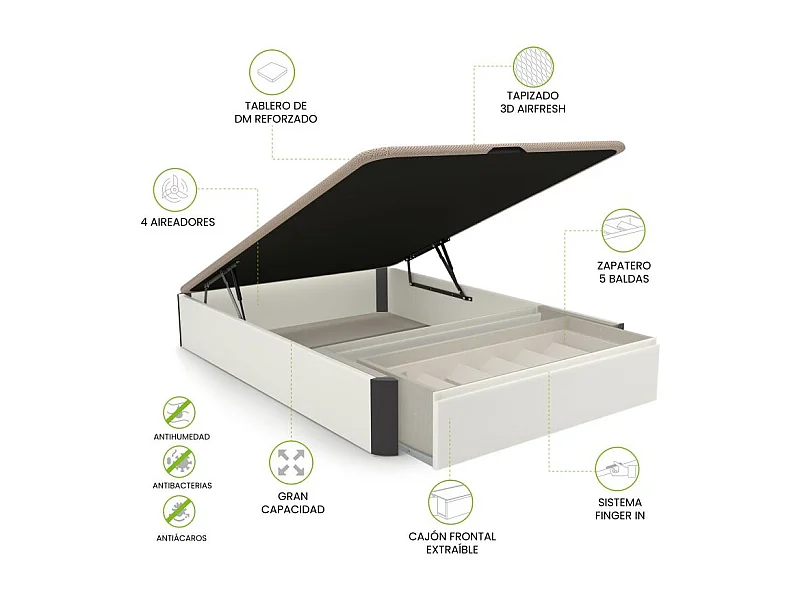 Canapé Luxury Premium 3D Blanco - Grafito