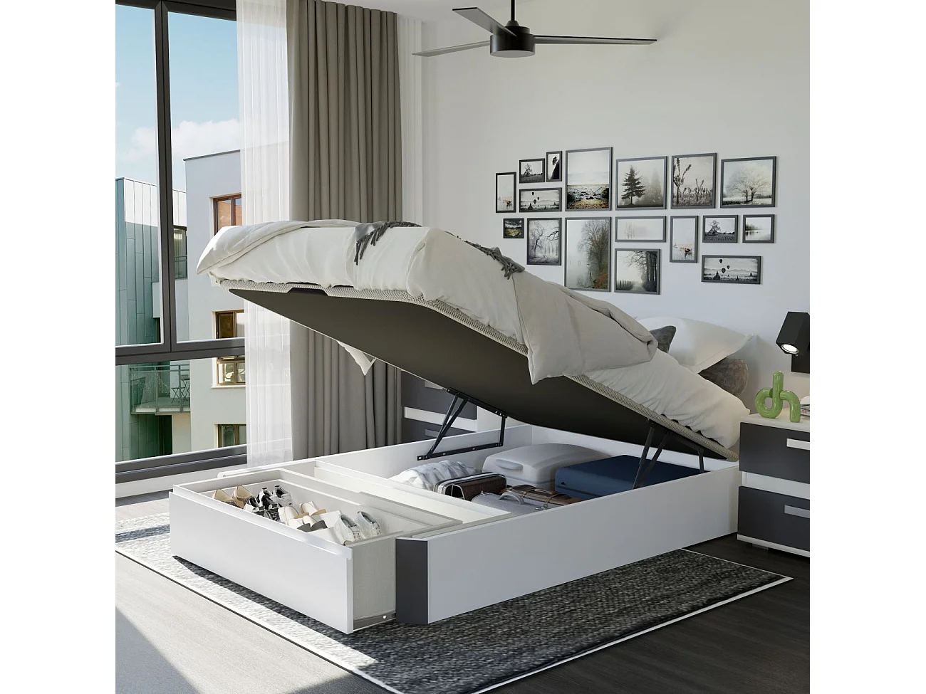 Canapé Luxury Premium 3D Blanco - Grafito