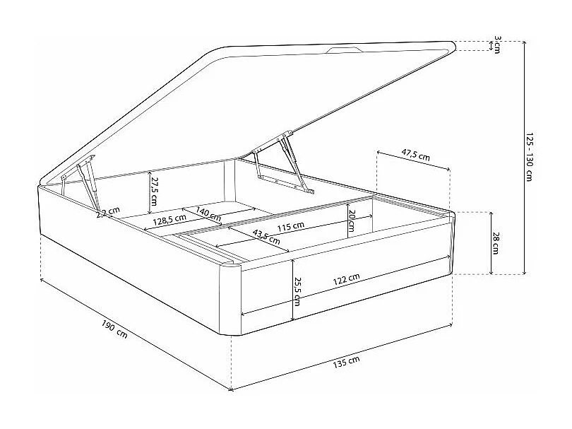 Canapé 135x190 Luxury Max 3D Artic Artic